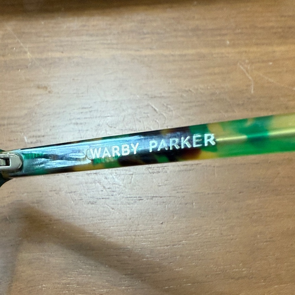 Warby Parker Vibrant Green Tortoise Glasses - Picture 3 of 5